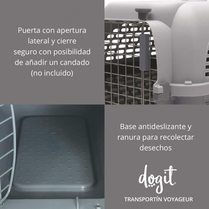 Dogit 76616 Transportbox Voyageur Modell 200, mittel, grau L 56 x B 38 x H 30 cm Standardverpackung,