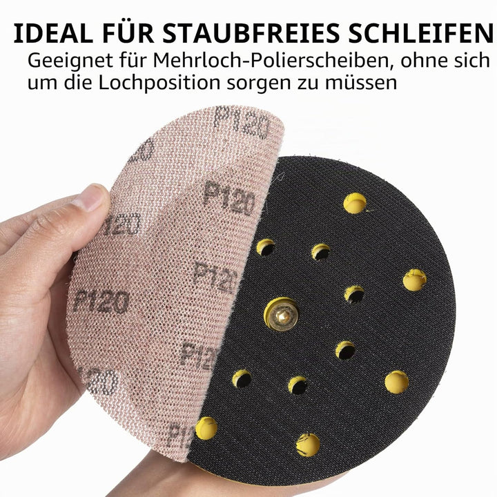 UPWOOD Schleifgitter 50 Stück 125mm Klett Körnung 120, Zum staubfreien Schleifen von Karosserie, Hol