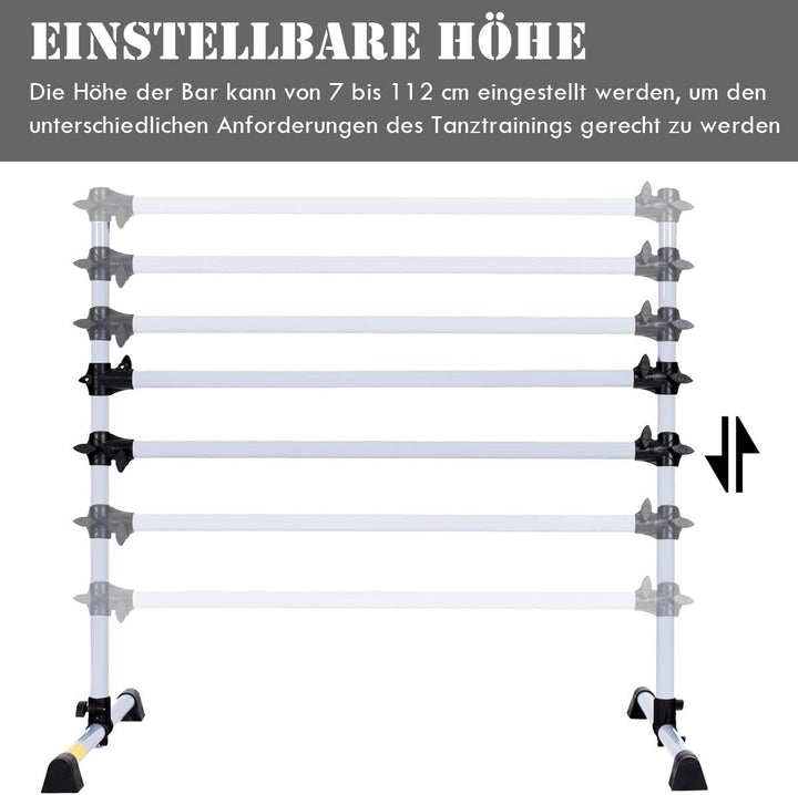 GOPLUS Ballettstange, Ballet-Bar, Stretchstange, höhenverstellbar, für Kinder und Erwachsene, 120 x
