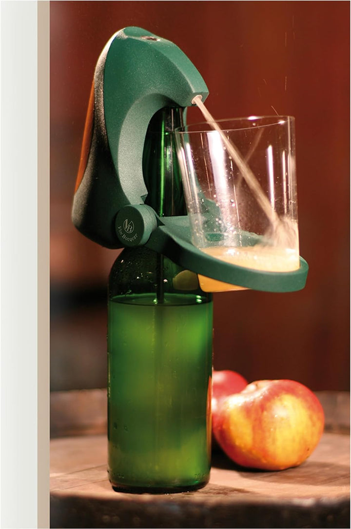 VB VIN BOUQUET Ausgiesser für Apfelwein, Edelstahl, Grün, 22.2 x 11.2 x 27.2 cm Weinstrauss, Weinstr