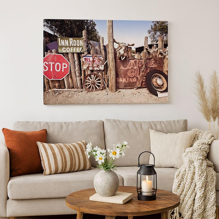 Bilder auf Leinwand 100x70cm Leinwandbild mit Rahmen Zeichen Sand Sommer Gross Wanddeko Bild Schlafz