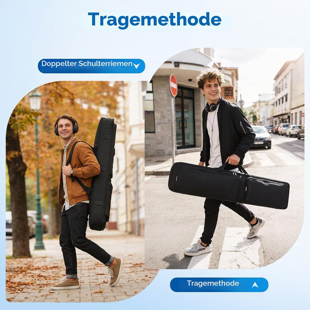 88 Tasten Keyboard Tasche, Tragbare Gigbag Zwei-Möglichkeiten E-Piano Tasche Gepolstert aus 600D Rob