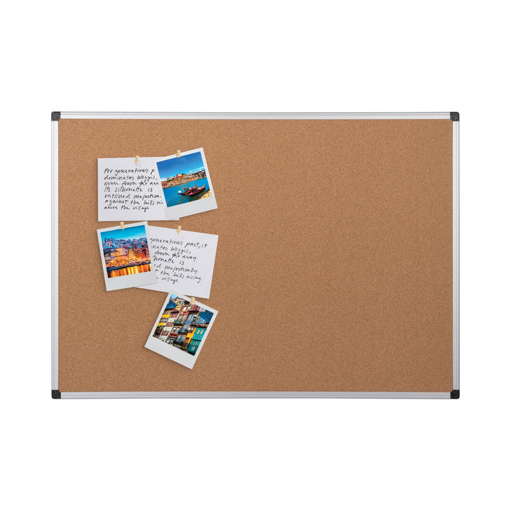 Bi-Office Korktafel Maya Mit Aluminiumrahmen und Hochwertiger Naturkorkoberfläche, Pinnwand, 90 x 60