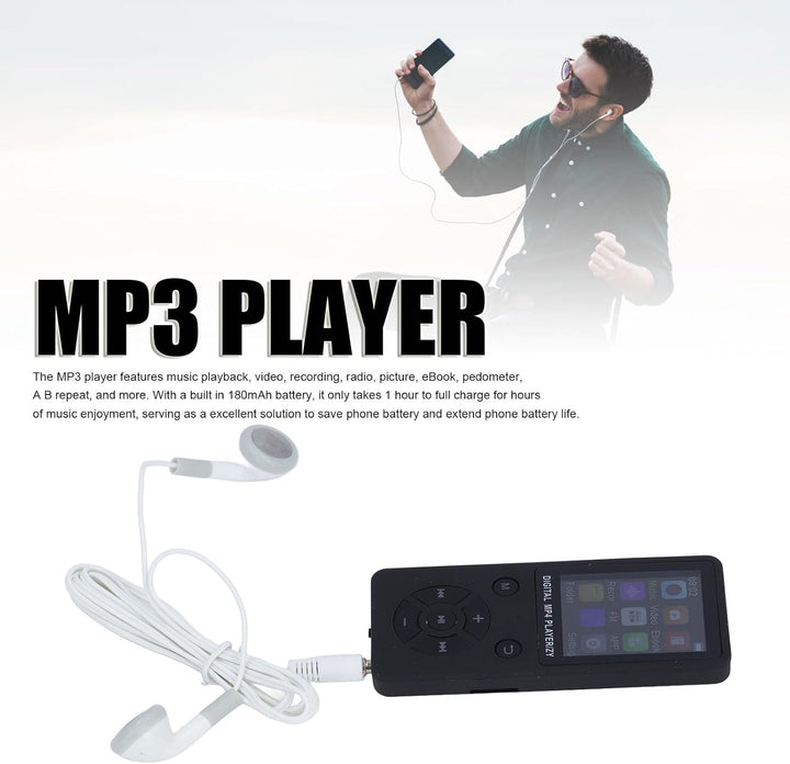 MP3-Player/MP4-Player 64GB Bluetooth 5.0 HiFi MP3 Musik-Player, 1,8-Zoll-LCD-Bildschirm Musikplayer