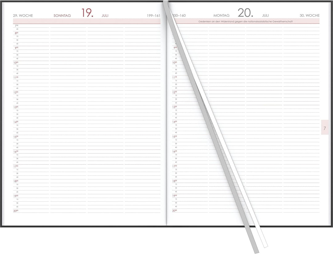 Zettler Terminbuch A4 1T/1S anthrazit 2026 – Bürokalender gross 21 × 29,7 cm, 1 Tag pro Seite, 4 Spa
