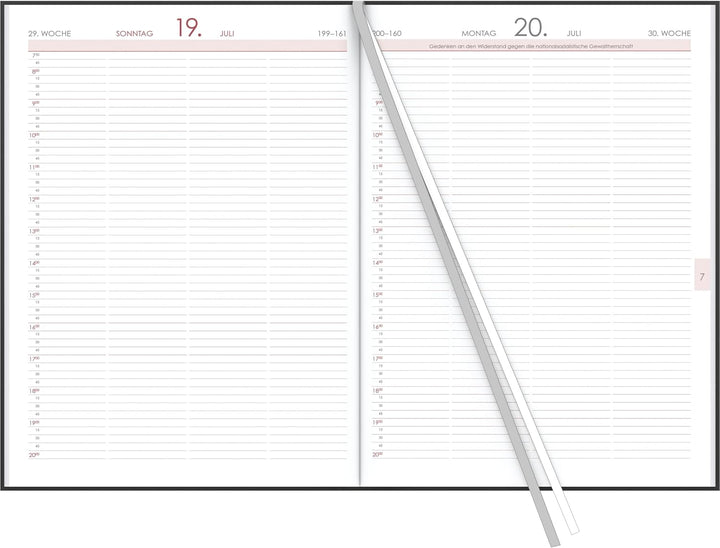 Zettler Terminbuch A4 1T/1S anthrazit 2026 – Bürokalender gross 21 × 29,7 cm, 1 Tag pro Seite, 4 Spa