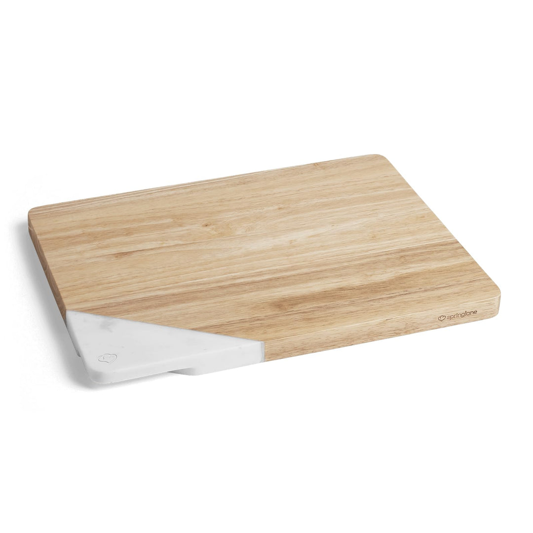 Springlane Schneidebrett - Kautschukholz & Marmor - 43 x 32 x 2,5 cm - Mamorbrett, Schneidebrett