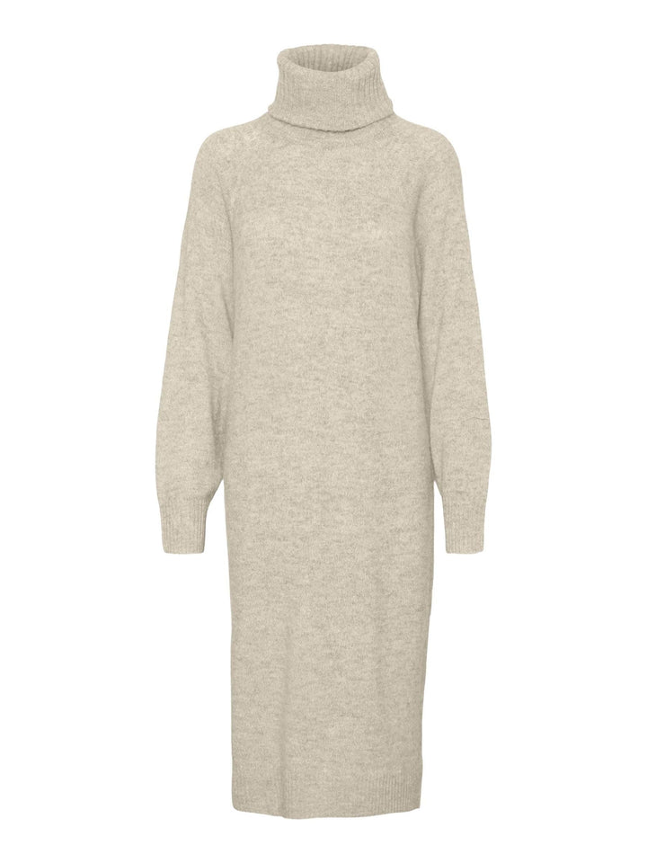 VERO MODA Female Strickkleid VMDANIELA Midikleid, Birch/Detail:w. Melange