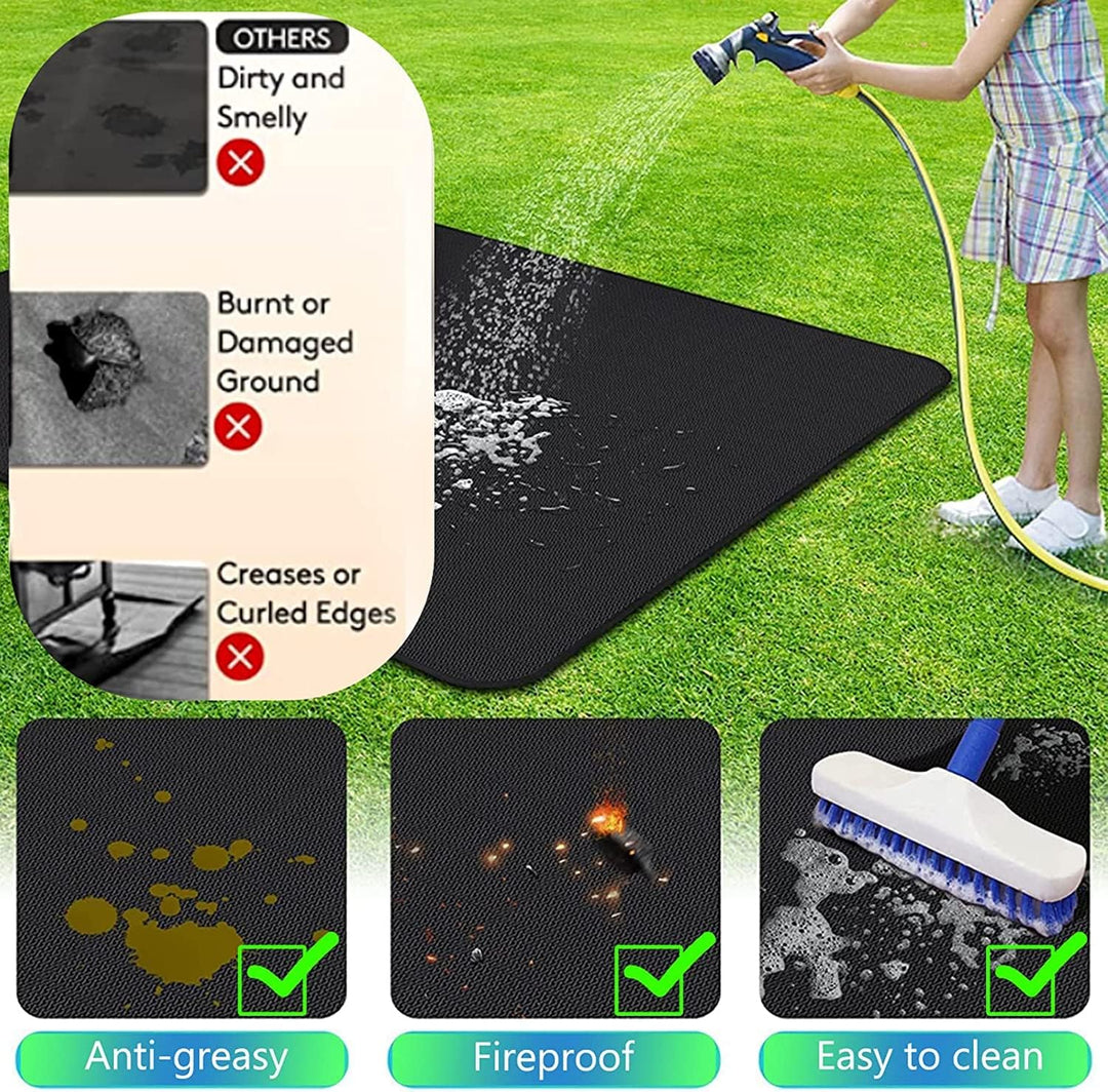 UBeesize Thickened 152x91cm unter Grill Matte für Outdoor-Grill, feuerfeste Matte für Rasen, Raucher