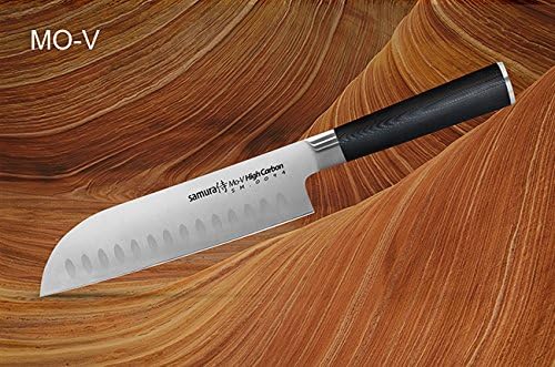 SAMURA MO-V Profi Santokumesser Ultra-scharf, gross, aus japanisch AUS 8 Edelstahl, 18 cm Klinge, mi