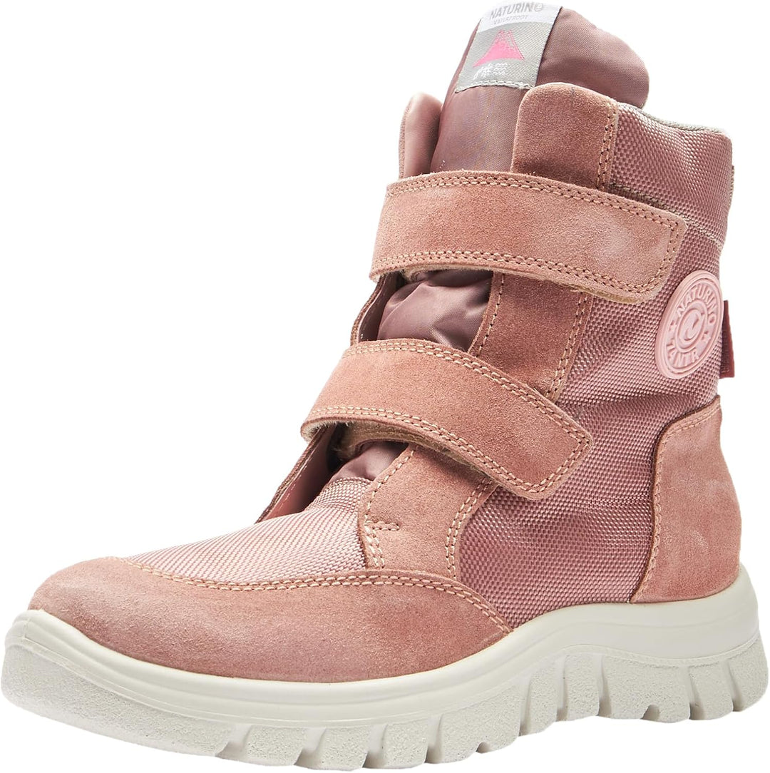 NATURINO GEMINAE 2 WP-Stiefel aus Veloursleder und Stoff 23 EU Rosa, 23 EU Rosa