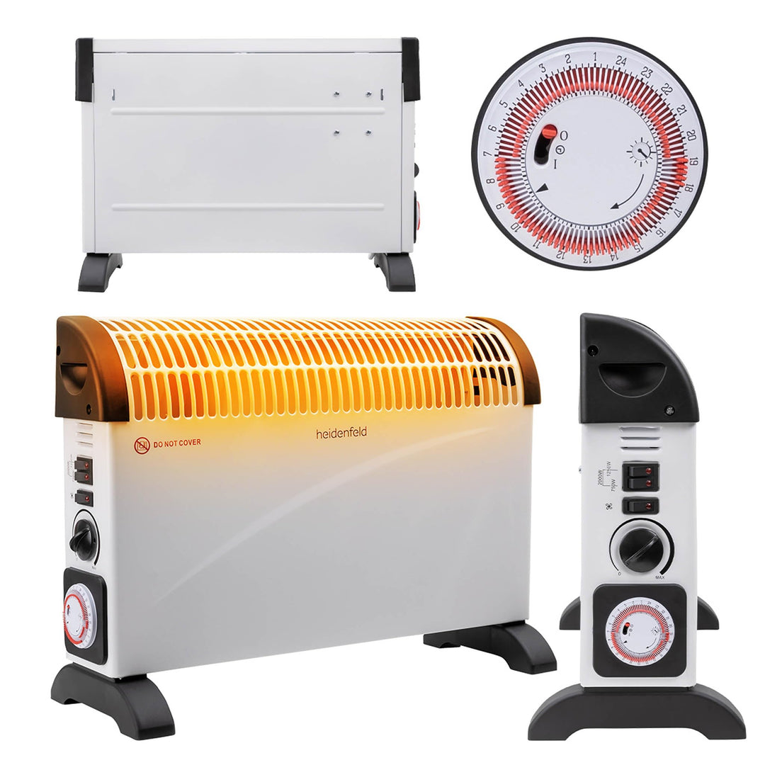 Heidenfeld elektrische Konvektorheizung HL200 | 3 Jahre Garantie - 2000 Watt - Konvektor - Thermosta