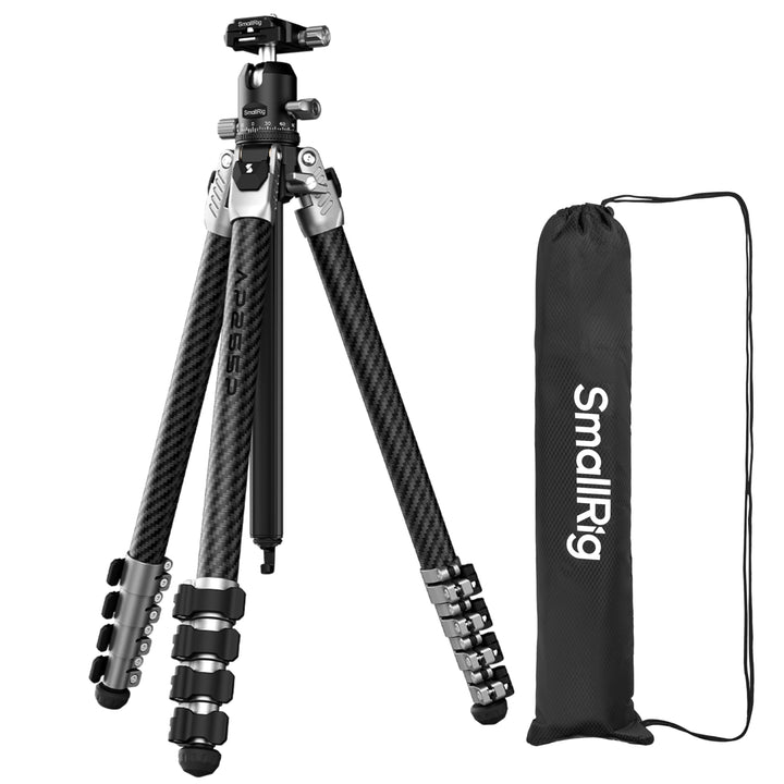 SMALLRIG 160 cm / 62,63'' Carbonfaser-Kamerastativ, 360°-Kugelkopf, max. Traglast 5 kg / 11 lbs, Gew
