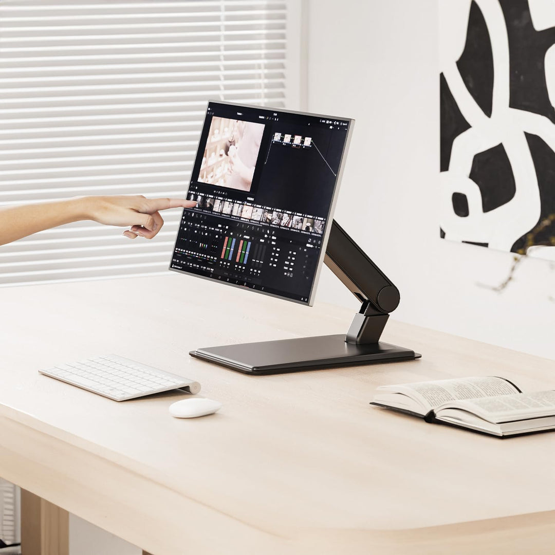 Maclean Touchscreen-Halterung 17-32 Zoll | VESA 75x75/100x100 | Freistehend, Neigbar 180°-Drehung Hö