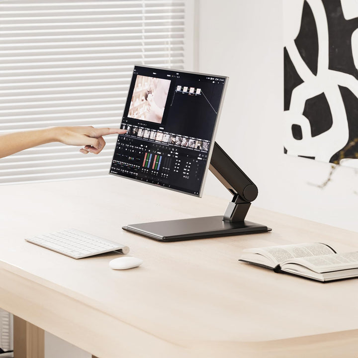 Maclean Touchscreen-Halterung 17-32 Zoll | VESA 75x75/100x100 | Freistehend, Neigbar 180°-Drehung Hö