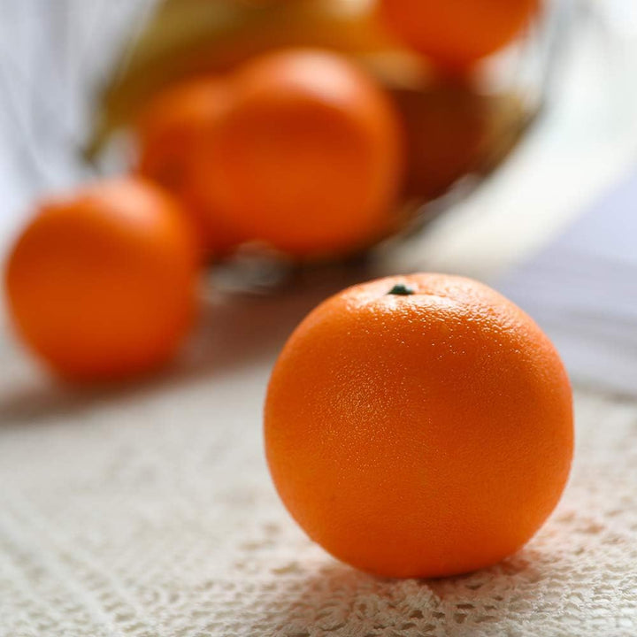 Veryhome 6 Stück künstliche orangefarbene künstliche Früchte aus Kunststoff für Zuhause, Haus, Küche