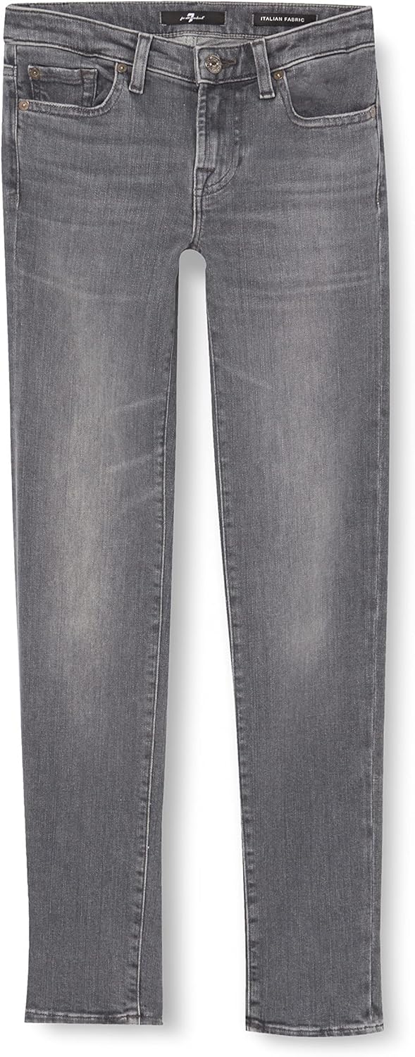 7 For All Mankind Damen Pyper Slim Illusion Jeans, Grau