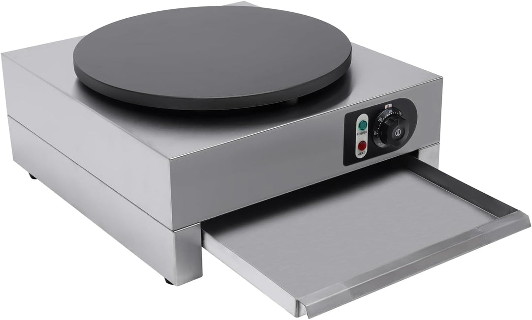 Loobiiny 3000W Crepes-Maker Crepesgerät Edelstahl Elektro Crepes Crepesplatte Crepe Crepespfanne Pan