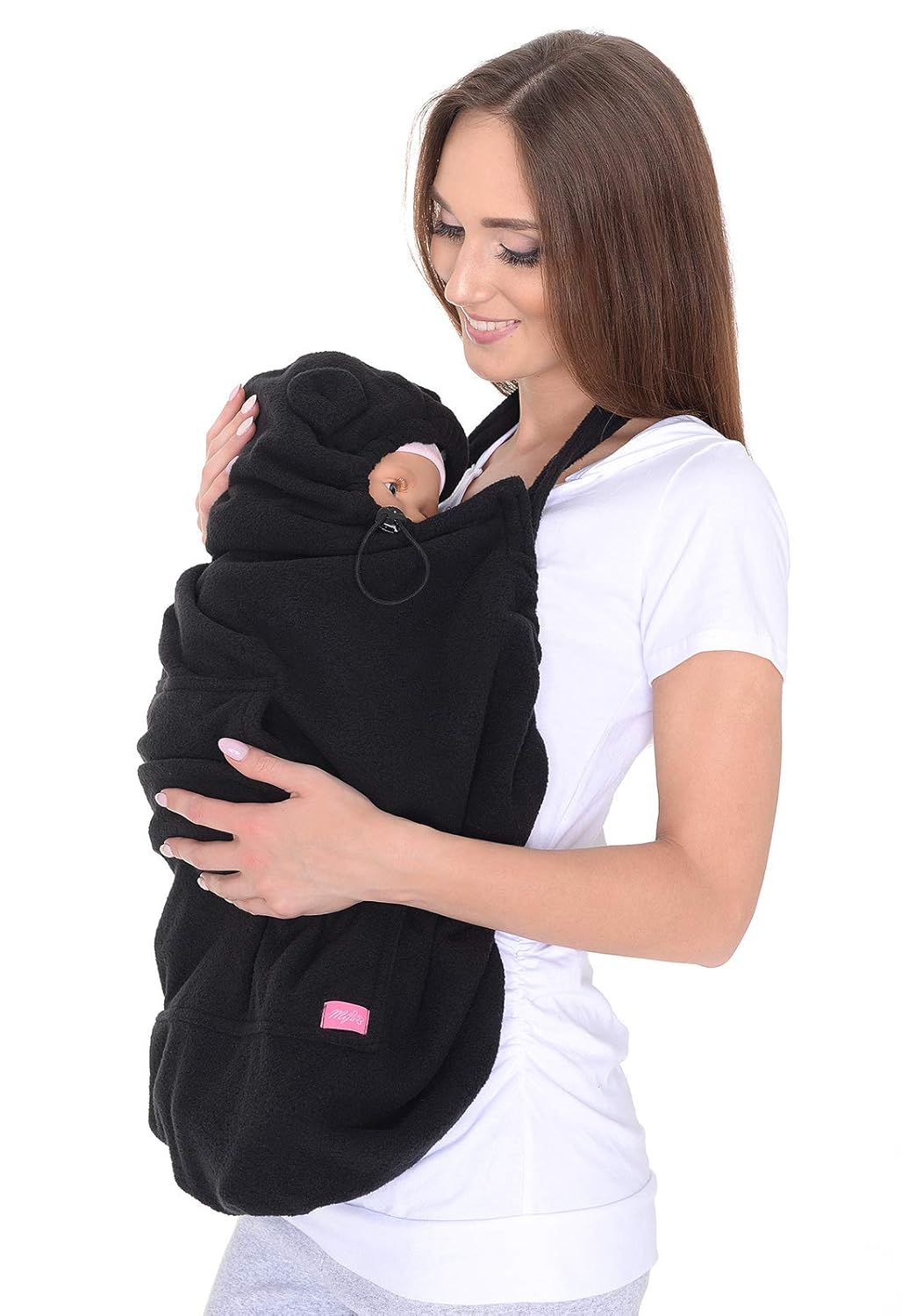 Mija - Tragecover, Universal Bezug für Baby Carrier/Tragetücher/Cape 4023 (Schwarz/mit Punkten) Schw