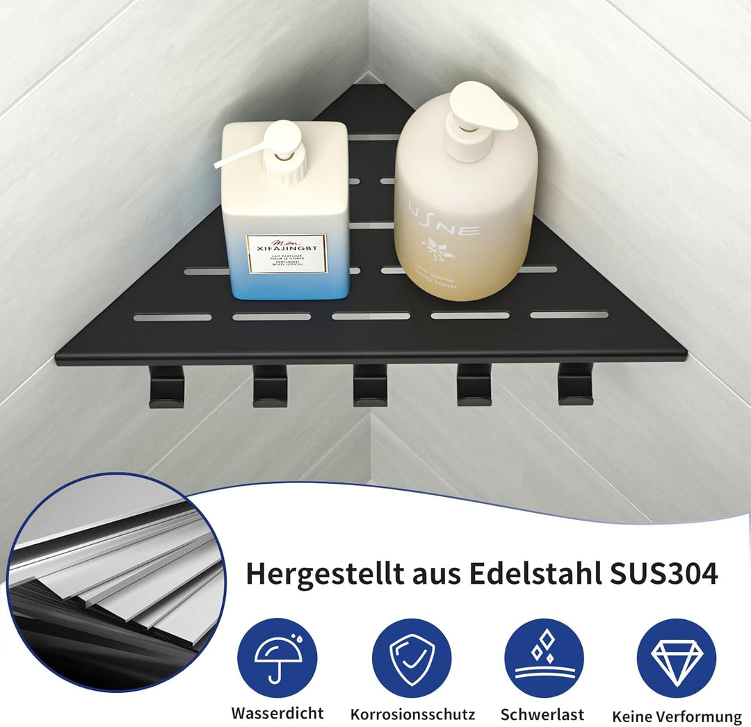 Eck-Duschregal Edelstahl 304,Eckregal Dusche 25.4cm,Duschablage Ecke für Badrenovierung,Eckablage Du