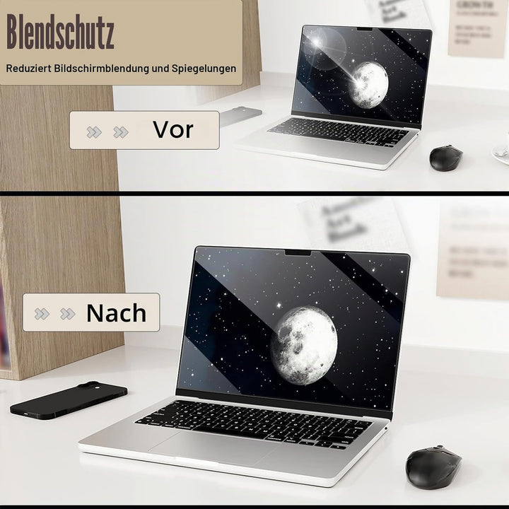 Gehärtetes Glas Displayschutzfolie für 2025-2022 MacBook Air 13,6 Zoll M4 M3 M2 Chip A3240 A3113 A26