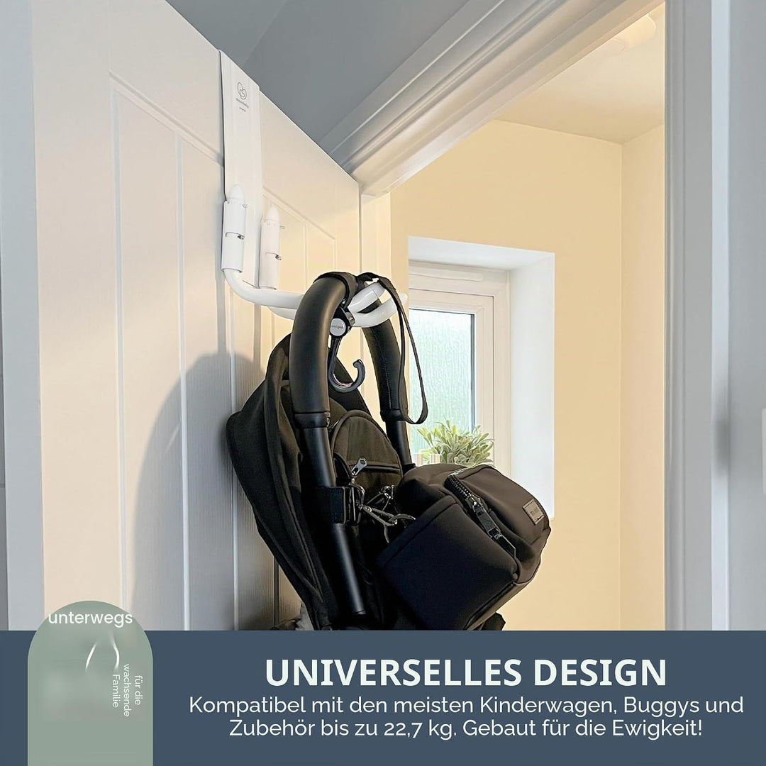 Dreambaby Strollerbuddy STROLLAWAY® - Haken für die Lagerung von Kinderwagen/Buggys (Farbe: Weiss)