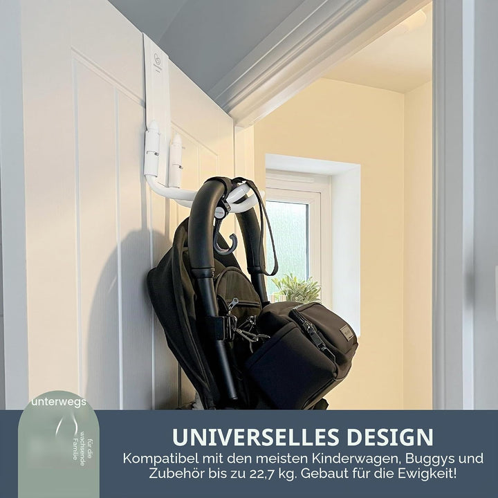 Dreambaby Strollerbuddy STROLLAWAY® - Haken für die Lagerung von Kinderwagen/Buggys (Farbe: Weiss)