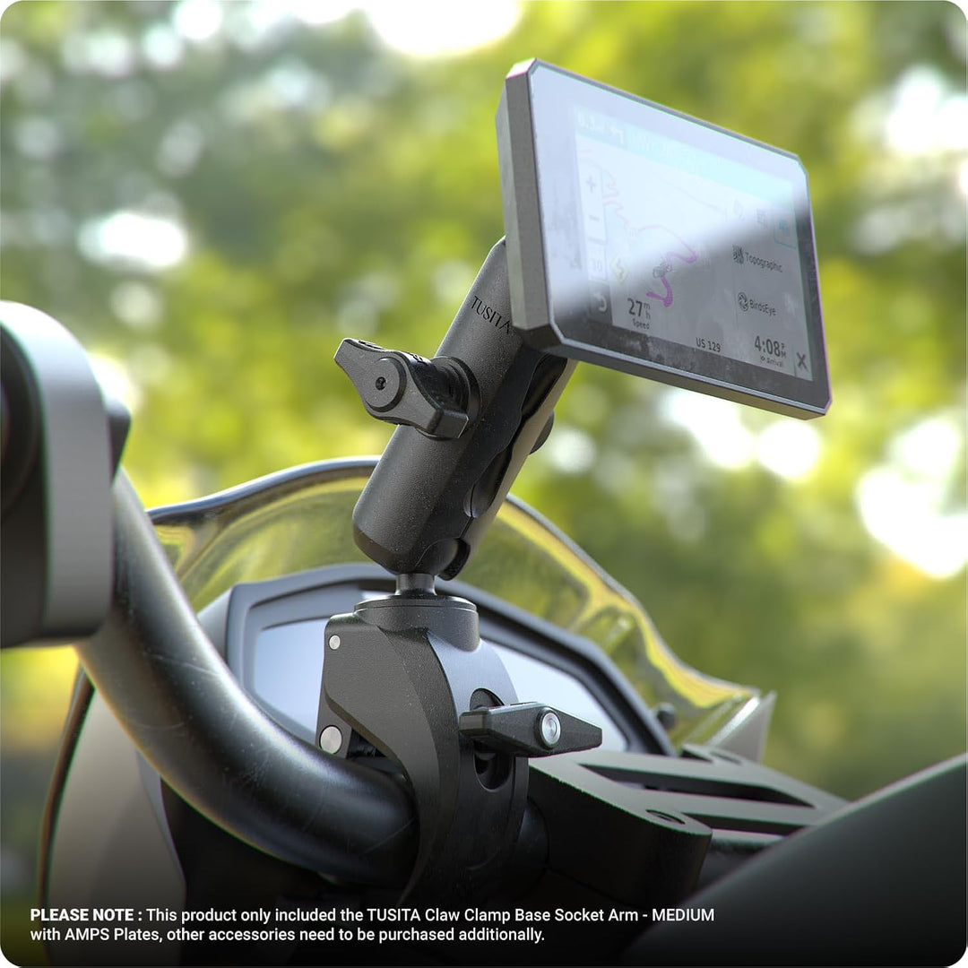 TUSITA Motorrad ATV/UTV Halterung Kompatibel mit Garmin Montana, Zumo XT - Klauenklemme Basis, Mittl