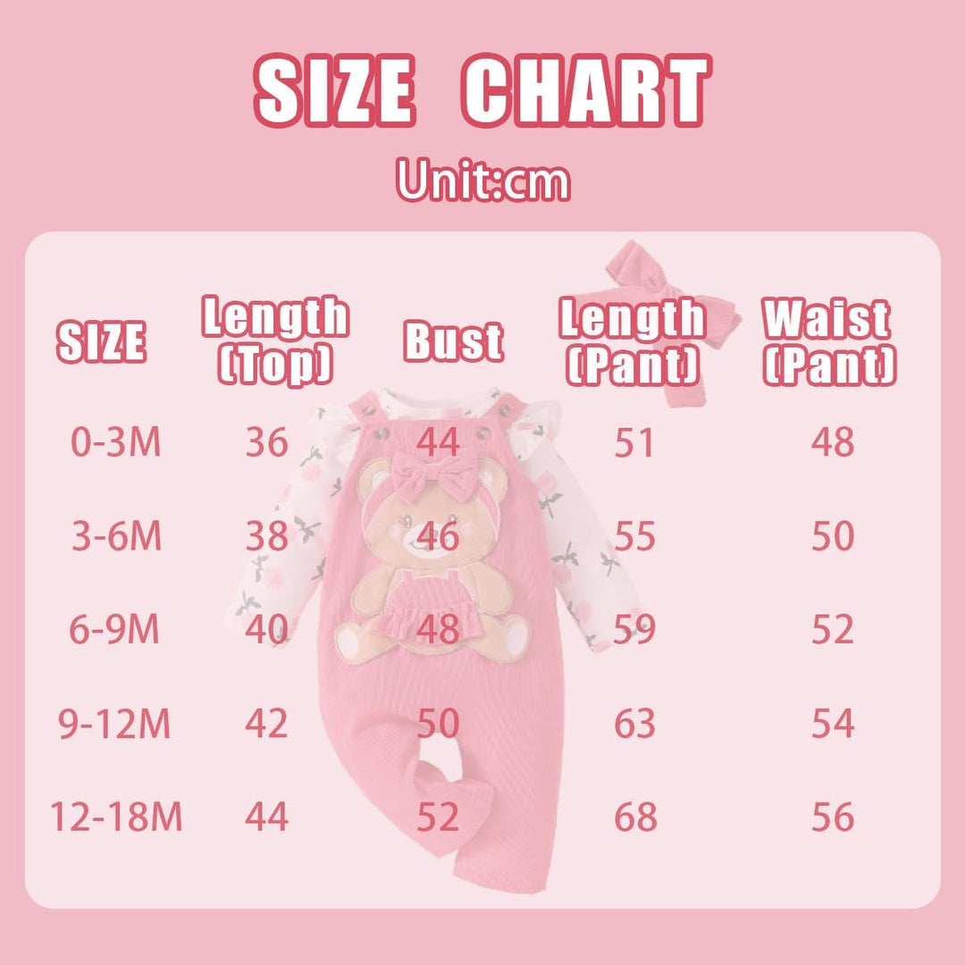 3tlg Baby Mädchen Kleidung Outfits Set Blumen Strampler Tops+ Einstellbare Overalls Pants+Stirnband