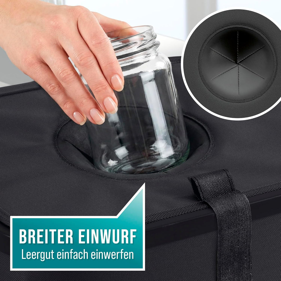 EASYmaxx Pfandflaschen Sammelbehälter 100 Liter, 25kg Gesamtlast | Flaschen Aufbewahrung + Antiglasb