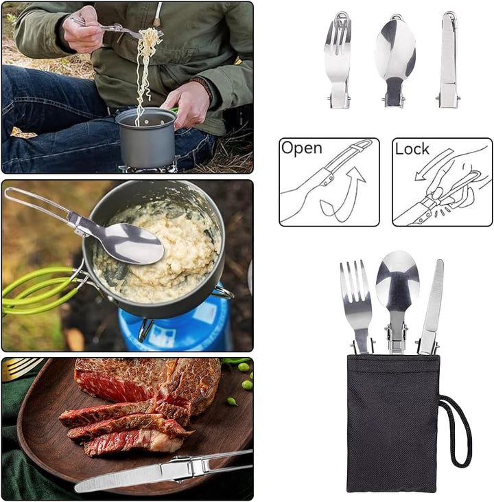 Udbrud Camping Kochgeschirr Set, Tragbar Camping Geschirr Set Ultraleicht Camping Topf Pfanne Set kl