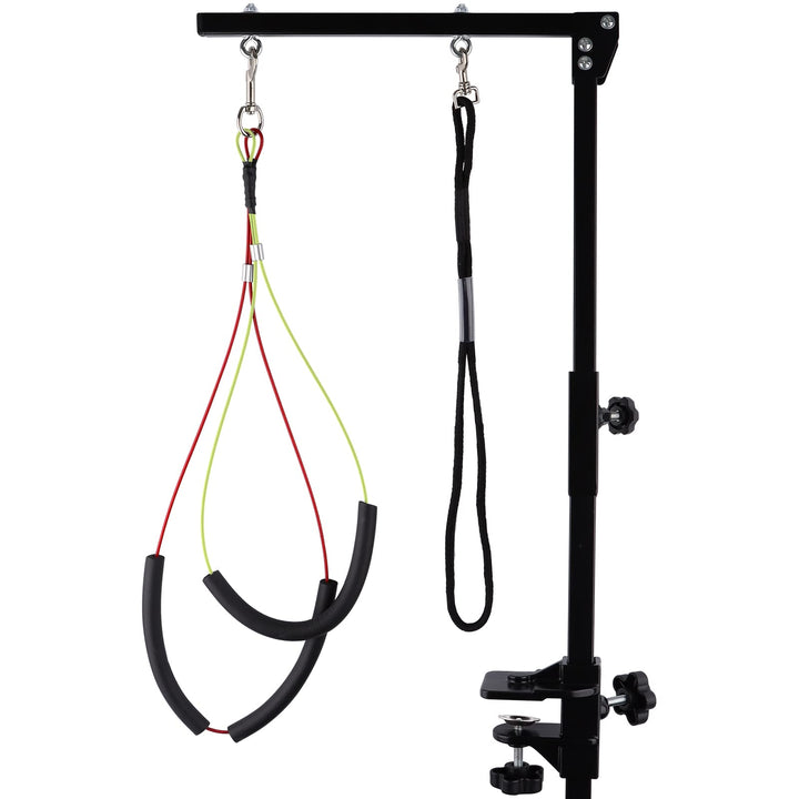 Kalolary Pet Grooming Arm mit Klemme, 35 Zoll Verstellbarer Hundepflegeschlaufe und No Sit Hounch Ha