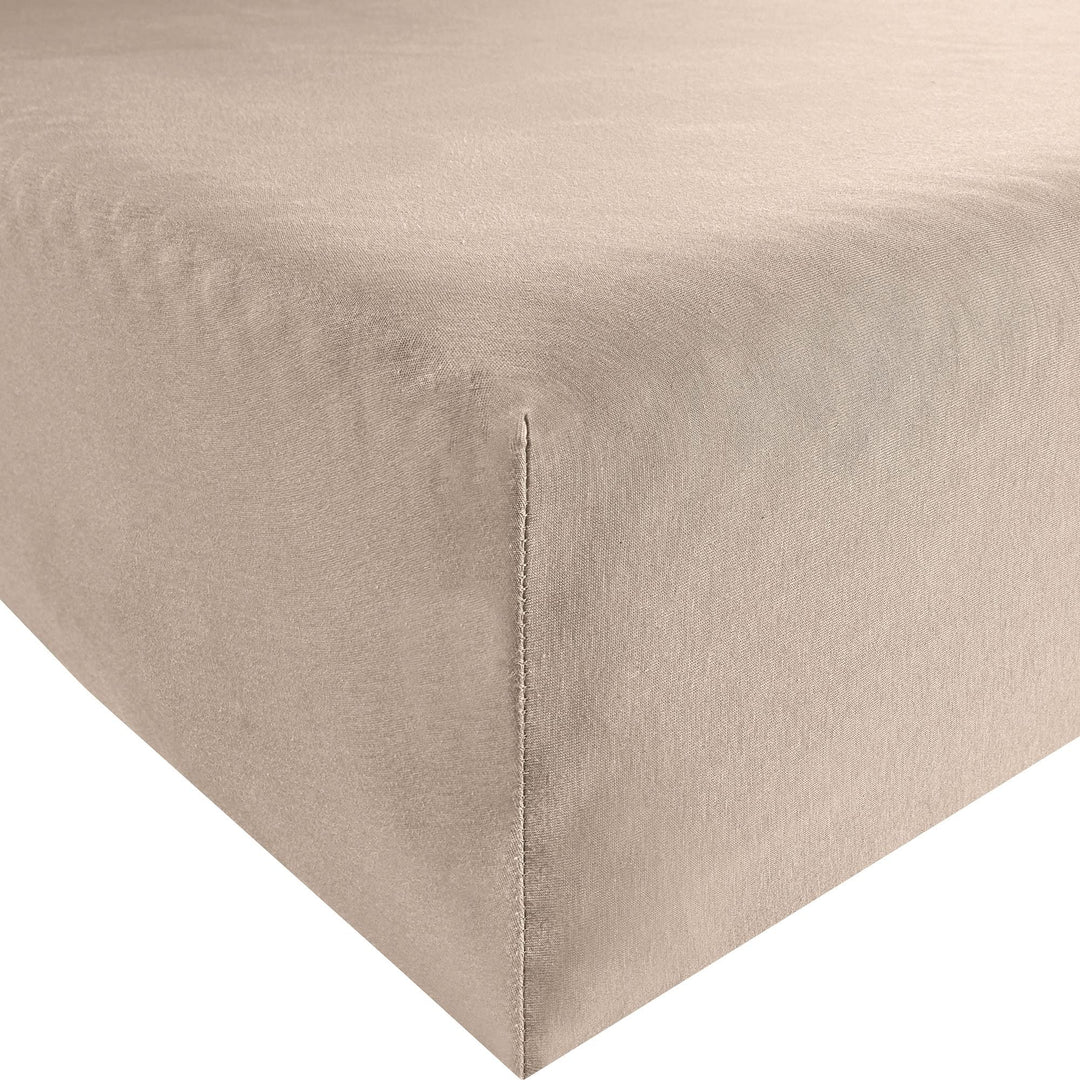 Spannbettlaken Bella Donna Jersey für Matratzen &amp; Wasserbett 140-160 x 200-220 cm Champignon