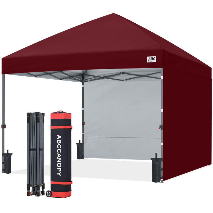 ABCCANOPY Faltpavillon UV50+ mit 2 Seitenwänden, Burgund 300 cm | 500D Polyester,wasserdicht, 4 Sand