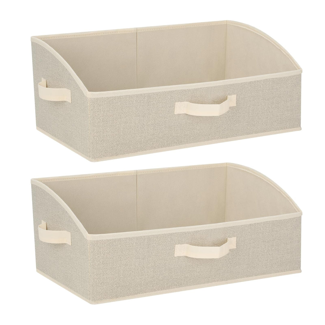 Cozary Aufbewahrungsbox mit Griffen 28L,2 Stück Faltbare Aufbewahrungskorb stoff 50x28.5x20cm,Grosse