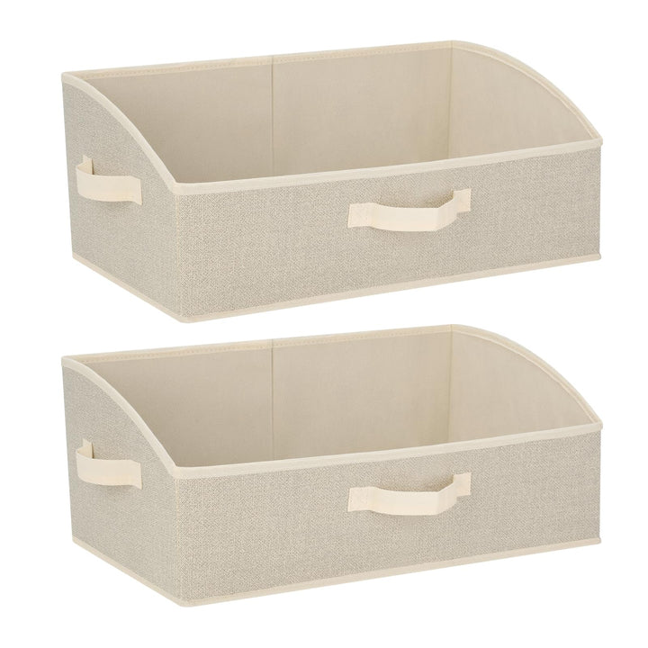 Cozary Aufbewahrungsbox mit Griffen 28L,2 Stück Faltbare Aufbewahrungskorb stoff 50x28.5x20cm,Grosse