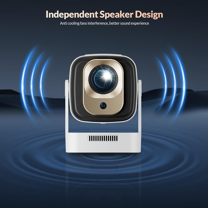 Smart Mini Beamer Mini tragbarer Projektor 1080P mit WiFi & Bluetooth, Mini Beamer 4k mit 180°Dreh T