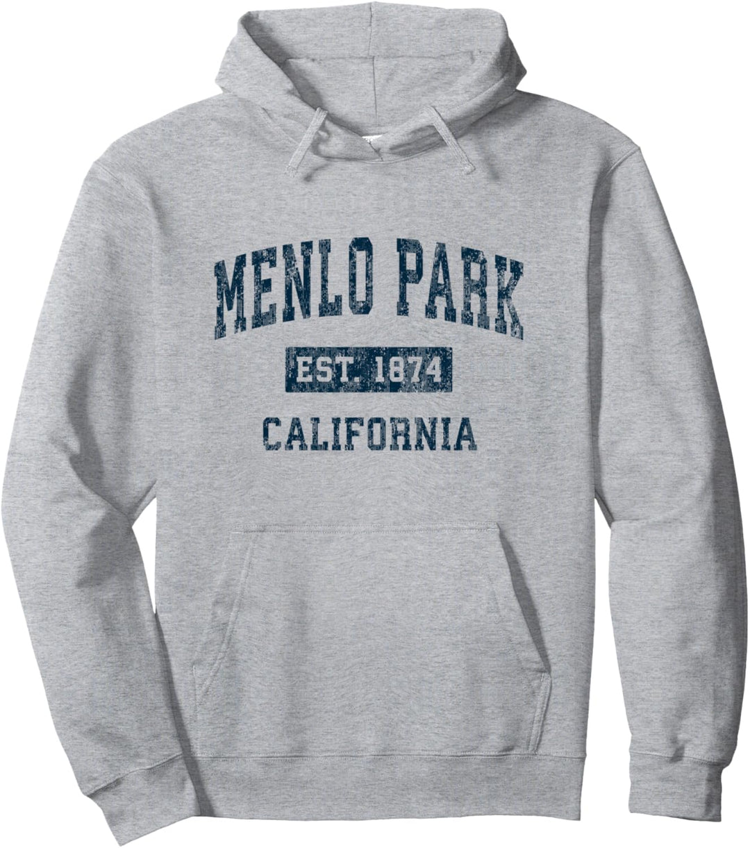 Menlo Park California CA Vintage-Sportdesign, Marine-Druck Pullover Hoodie