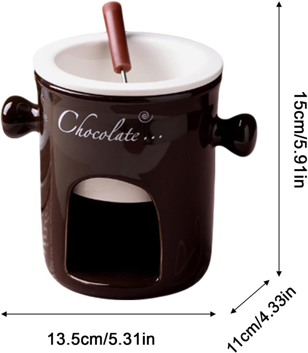Generisch Schokoladenfondue-Set | Schokoladenfondue-Becher aus Keramik Teelichtkerze beheizt Schokol