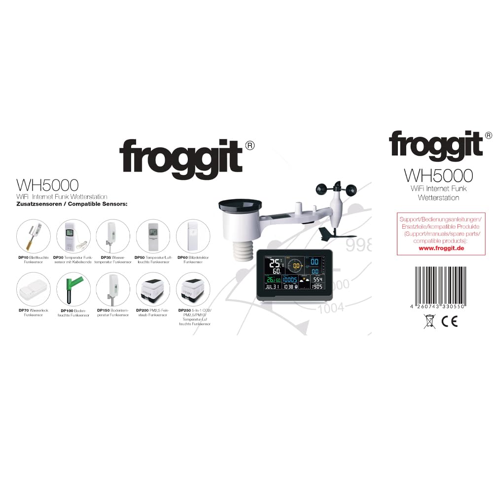 Wetterstation (WH5000 Wetterstation) WH5000 7-In-1 WiFi Funk-Wetterstation, WH5000 7-In-1 WiFi Funk-