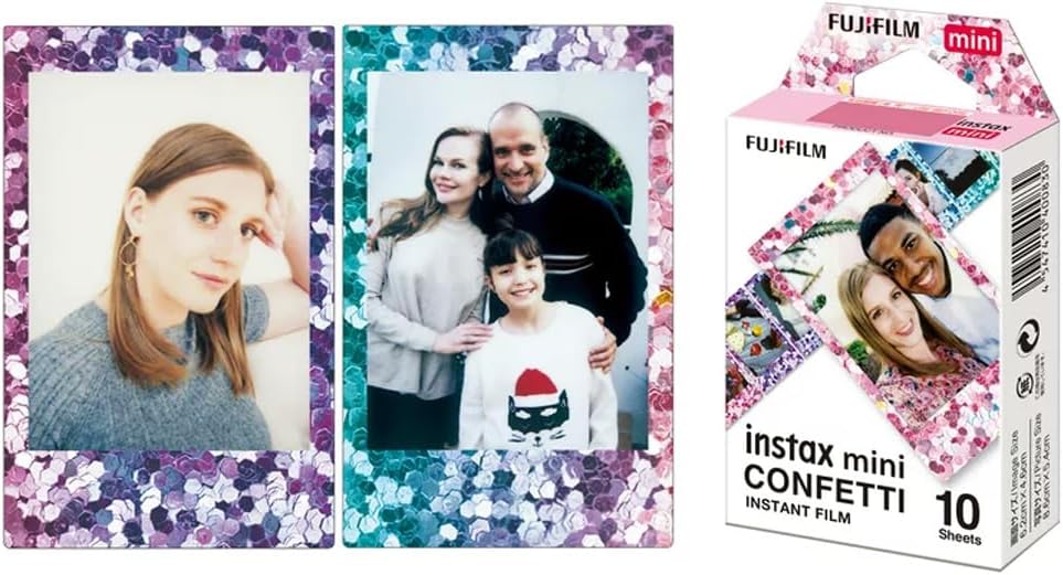 Fujifilm Instax-Konfetti-Mini-Film (10 Belichtungen, 3er-Pack), lebendige Bunte Sofortfotos, kompati