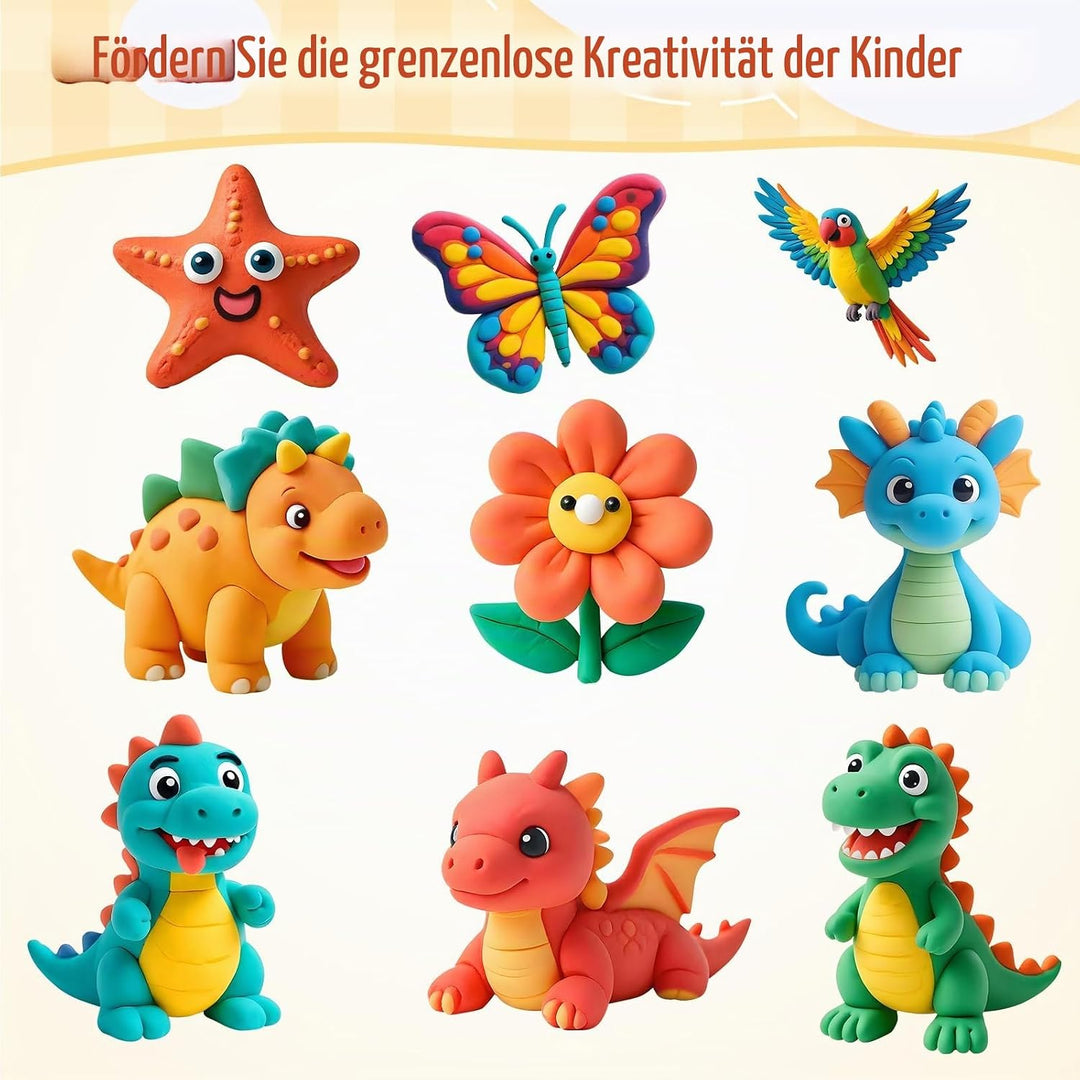 36er Pack Knete Set für Kinder, Kinderknete, Knetmasse für Fantasievolles und Kreatives Spielen, Kne