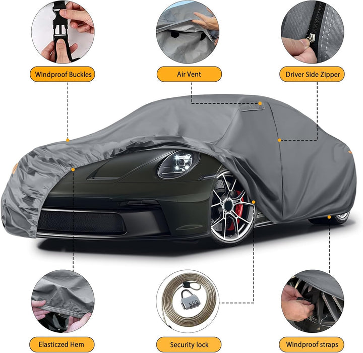 Autoabdeckung Wasserdicht für 1998-2025 Porsche 911 (991/992/996/997 Serie), Vollgarage Autoplane Au