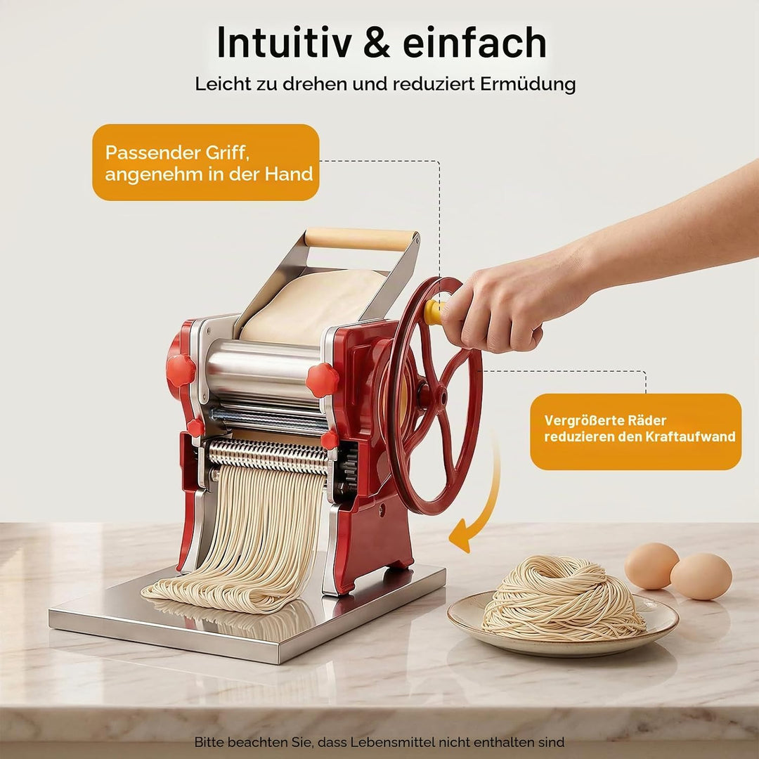 Nudelmaschine aus Edelstahl, Manueller Nudelscheider, Mehrzweck-Nudelmaschine, Austauschbare Klingen
