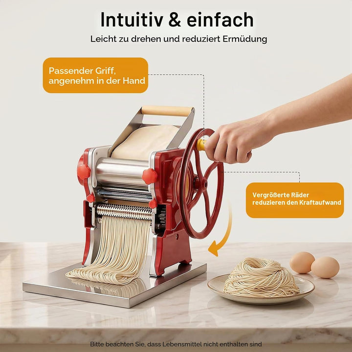 Nudelmaschine aus Edelstahl, Manueller Nudelscheider, Mehrzweck-Nudelmaschine, Austauschbare Klingen