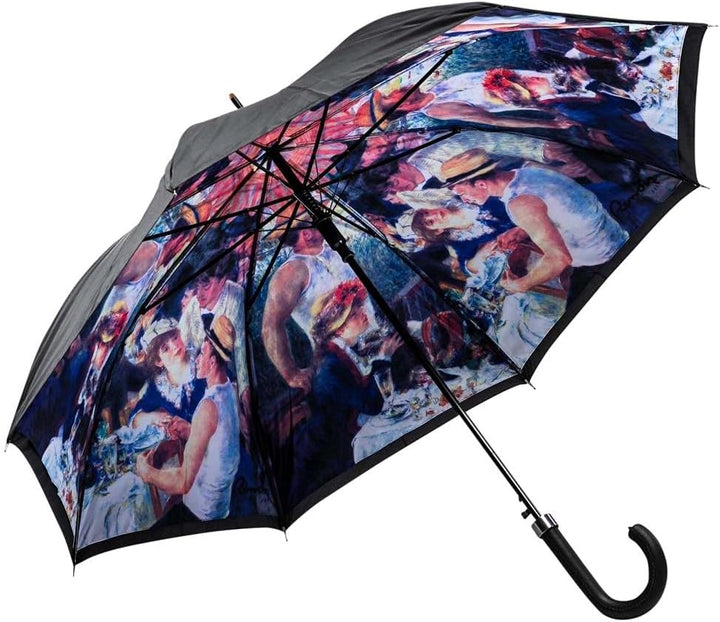 LUCKYWEATHER Regenschirm Stockschirm Damen/Herren Motiv Frühstück der Ruderer Auf-Automatik Double L