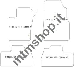 MDM fussmatten für Mercedes Classe M/ML (W163) ab 02.1998-07.2005 Passform wie Original aus Velours,