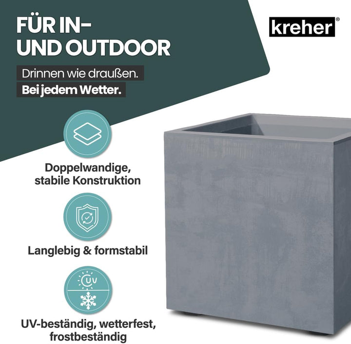 Kreher XL Pflanzkasten Millennium in verschiedenen Formaten und Farben. Tolle Naturstein Optik in Br