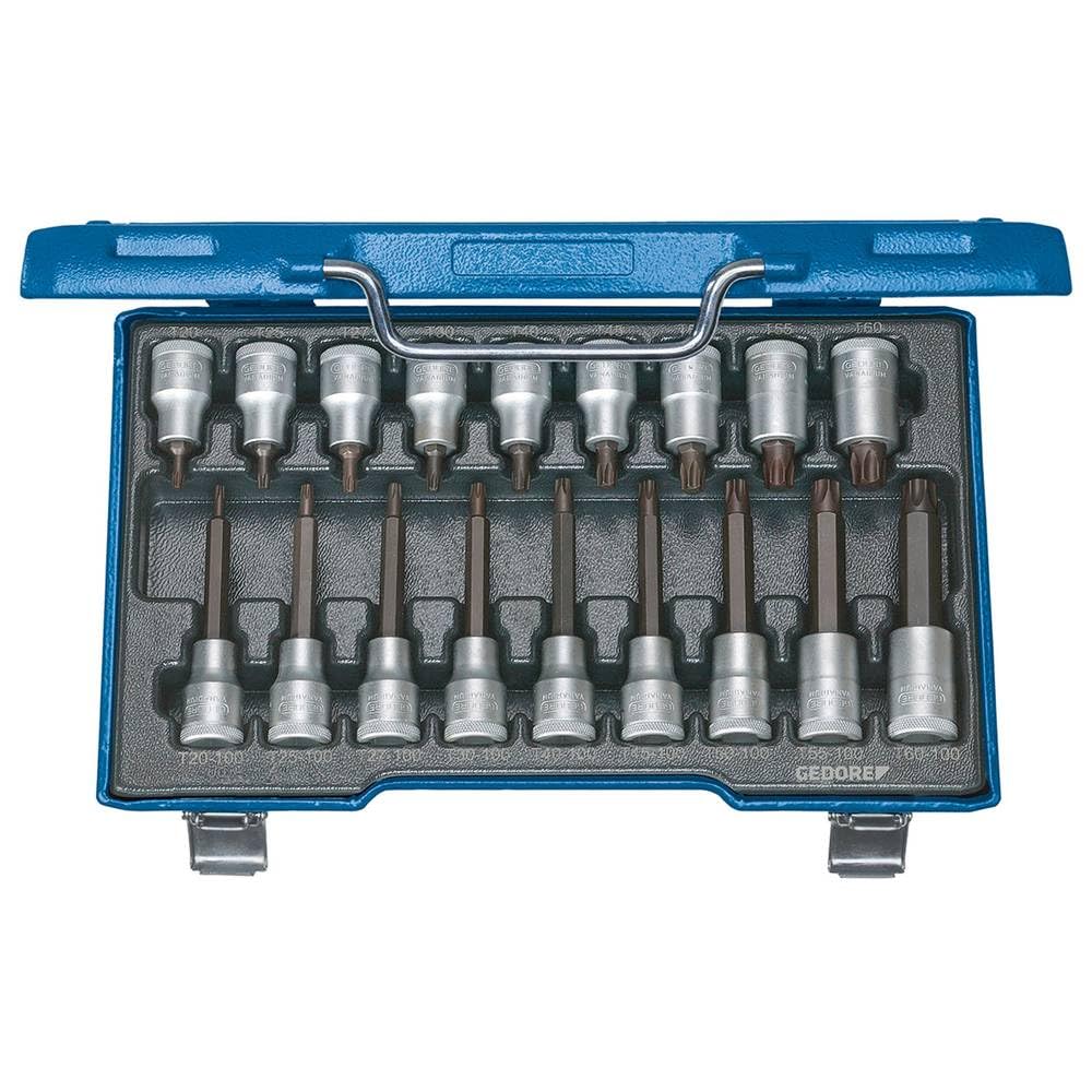 GEDORE Schraubendreher-Satz 1/2 Zoll 18-Teilig, Innen-TORX T20-60, ITX 19 LKP