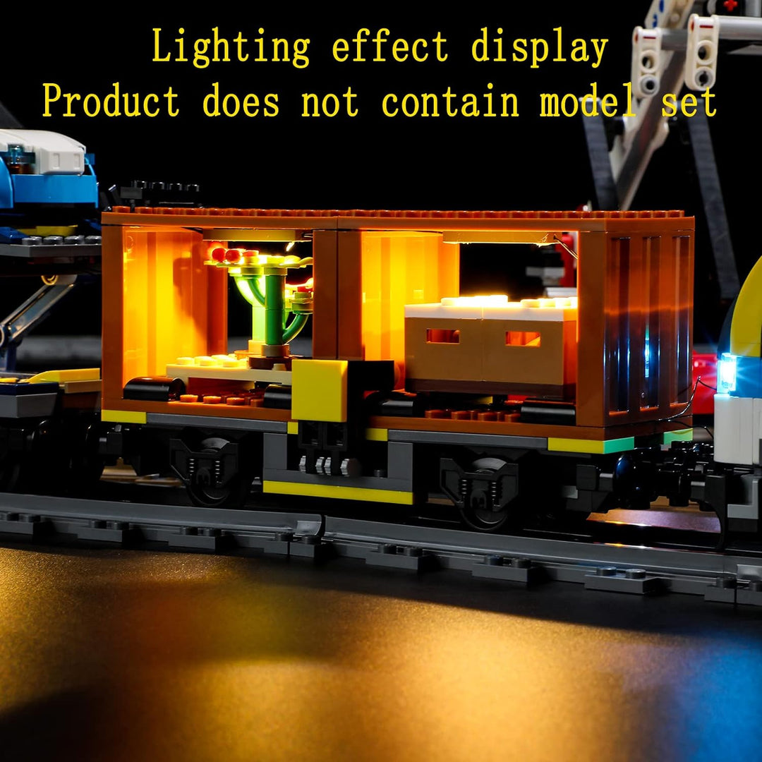 GEAMENT LED Licht-Set Kompatibel mit Lego Freight Train - Beleuchtungsset für City 60336 Baumodell (